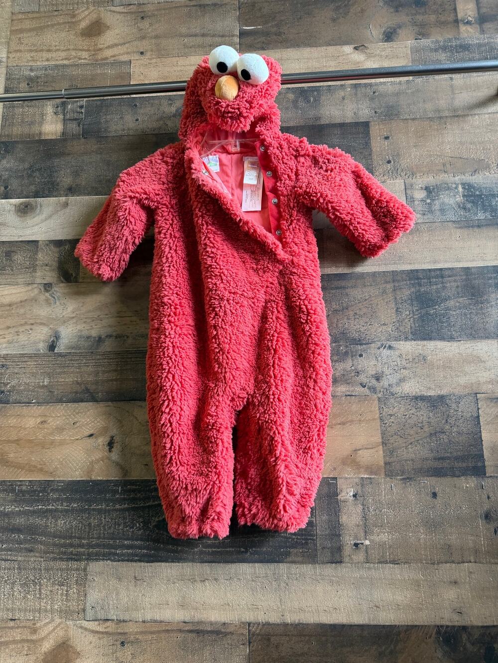 Pottery Barn Kids Elmo Costume-Plush Sherpa Hooded OnePiece Jumpsuit12-24 Months